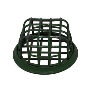 Vintage Green Metal Flower Frog 3 1/4” Cage Design